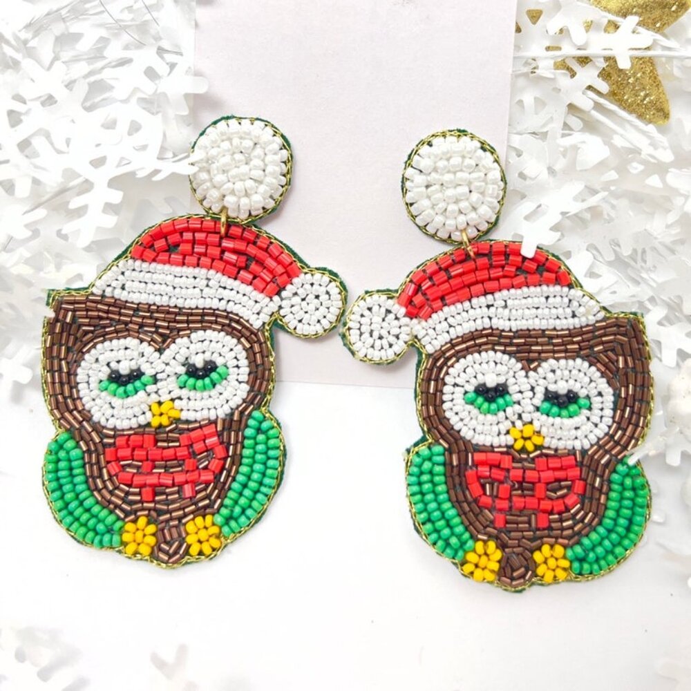 Handmade Beaded Earring, Owl